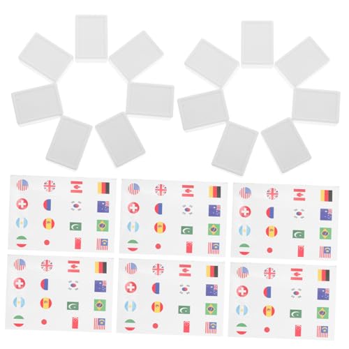 DIKACA Mahjong-Steine ​​mit Nationalflaggen 65 Stück Reiseaufkleber Spielsteine ​​für Internationale Flaggenpartys von DIKACA