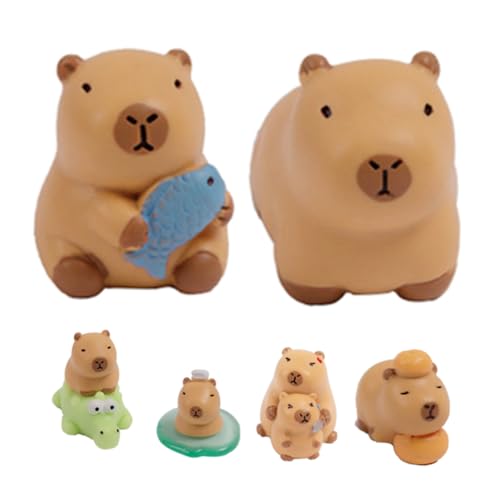 DIKACA 6St Mikrolandschaft Wasserschwein Miniatur-Landschaftsdekoration Figuren Band Capybara Party Dekorationen Kleine Statue - Simulation von Tierornamenten Harz DIKACA 6St Mikrolandschaft Wasserschwein Miniatur-Landschaftsdekoration Figuren Band Capybara Party Dekorationen Kleine Statue - Simulation von Tierornamenten Harz von DIKACA