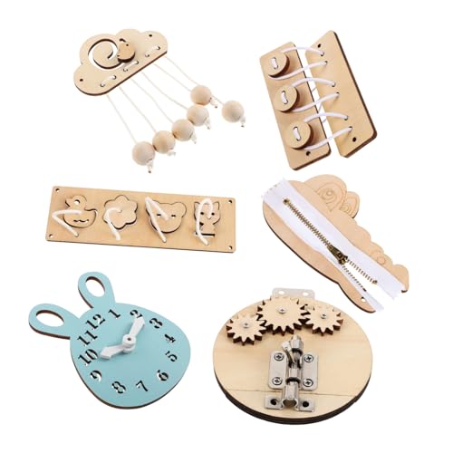 DIKACA 6Stücke Multifunktionales Montessori Beschäftigungsbrett Für Kleinkinder Teiliges Feinmotorik Und Logischen Denkfähigkeiten Sicheres Interaktives Lernspielzeug von DIKACA