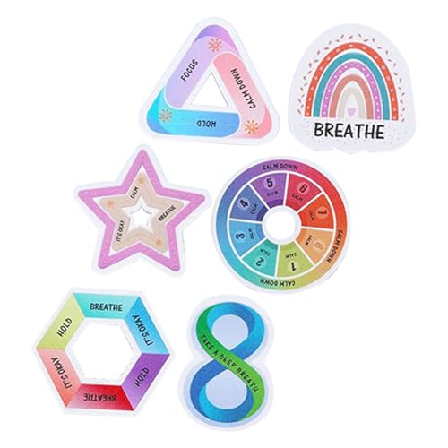 DIKACA 6Stücke Sensorische Beruhigungsaufkleber Mit Rauer Textur Selbstklebende Aufkleber Für Schreibtisch Entspannende Aufkleber Für Unruhige Menschen Geometrische Designs von DIKACA