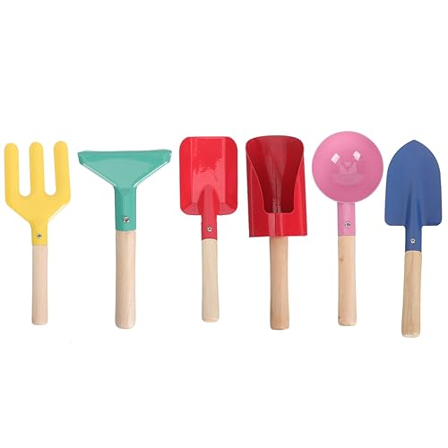 DIKACA 6Stücke Teiliges Sandspielzeug für Metall Schaufeln mit Robustem Holzgriff Multifunktionale Gartenwerkzeuge für Strand Outdoor Partyspiele DIKACA 6Stücke Teiliges Sandspielzeug für Metall Schaufeln mit Robustem Holzgriff Multifunktionale Gartenwerkzeuge für Strand Outdoor Partyspiele von DIKACA
