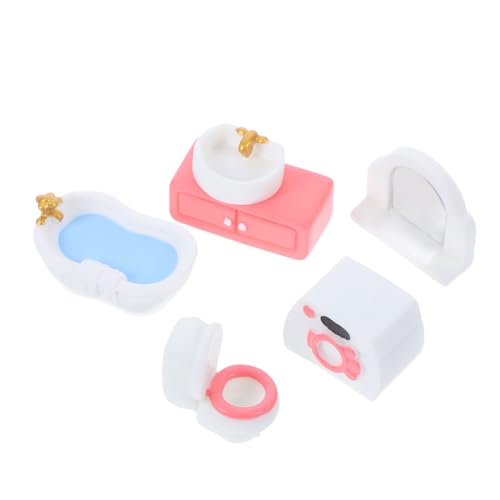 DIKACA 6pcs Miniaturpuppenhauszubehör Badezimmer Set Mini Duschbad Schmuck Winzige Toiletten Waschmaschinen Waschbecken Schrank Badewanne Spiegelspielzeug Für Feenhaus Kuchen -Toper DIKACA 6pcs Miniaturpuppenhauszubehör Badezimmer Set Mini Duschbad Schmuck Winzige Toiletten Waschmaschinen Waschbecken Schrank Badewanne Spiegelspielzeug Für Feenhaus Kuchen -Toper von DIKACA