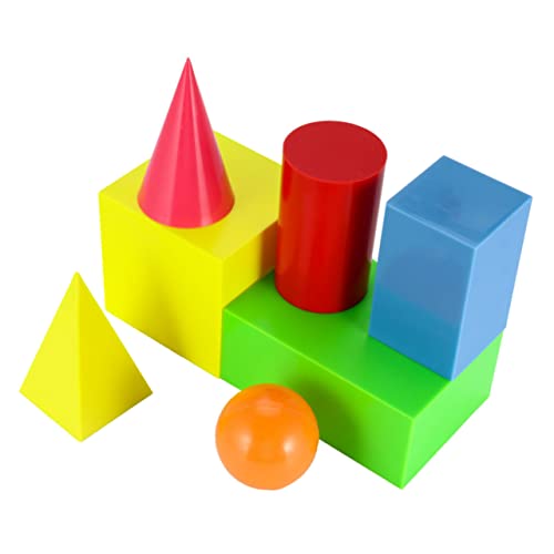 DIKACA 7 Stück Geometriemodell geometrische Spielzeuge Bausteine ​​der Früherziehung mathematisches Modell geometrisches Modell Lehrmittel bausteine Colorful von DIKACA