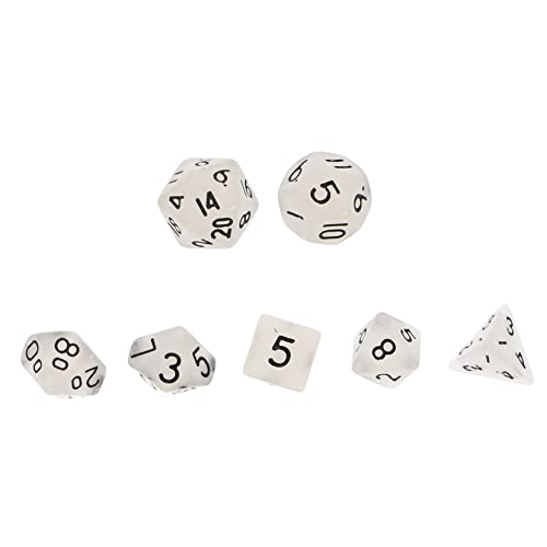 DIKACA 7 Stück Leuchtende Party deko Einschulung spielwürfel dice Set Kreative Spielrequisiten spielewürfel Spielstütze Mini- Würfelspiel Requisite Acryl Weiß von DIKACA