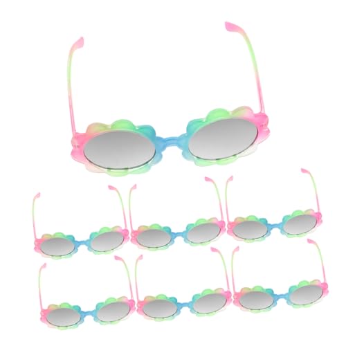 DIKACA 7 Stück Teiliges Sonnenblumen-sonnenbrillen Kleinkinder Uv-schutz Bunte Cartoon-blumenform Leichte und Langlebige Kinderbrille für Strand Party und Outdoor-spielspaß von DIKACA