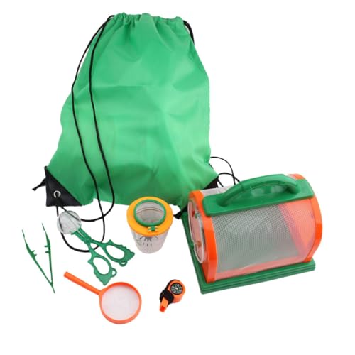 DIKACA 7-Teiliges Set Insektenbeobachtungsset Binoculars for ferngläser für Insektenbeobachtungs-Kit kinderlupen Set Wanderinsekten beobachten Werkzeuge beobachten Green von DIKACA