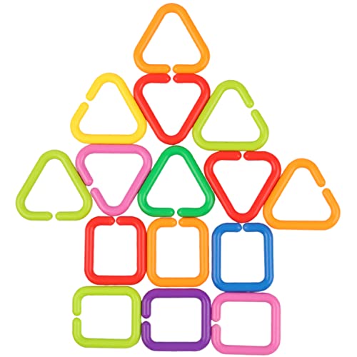 DIKACA 75 Stück Geometrische Kettenschnalle Kleinkindspielzeug Babyspielzeug Kleines Verbindungsspielzeug Geometrische Verbindungsringe Kinderwagenspielzeug Säuglingsspielzeug von DIKACA