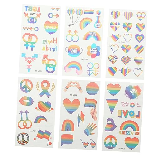 DIKACA 8 Blatt Gleich Geschlecht Liche Aufkleber Stolz-Aufkleber Schwule Aufkleber LGBTQ-regenbogenaufkleber Transferaufkleber Für DIY Gay-Transfer-Aufkleber Zum Selbermachen Colorful PVC von DIKACA