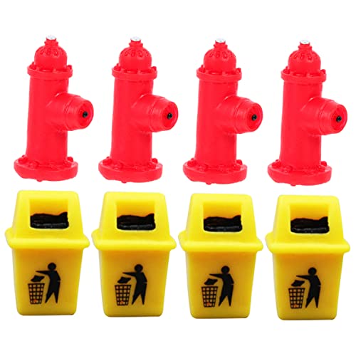 DIKACA 8 Stück Feuerhydrantmodell Puppenhausverzierung Kleine Hydrantenmodelle Puppenhaus-mülleimer Mülleimer-Modell Modell Einer Miniatur-mülltonne Mini-feuerhydranten- Harz von DIKACA