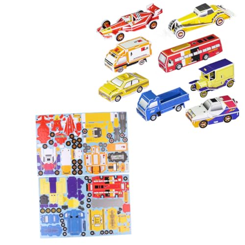 DIKACA Papierpuzzle-Spielzeug – 8 Auto-3d-puzzles Lernspielzeug Für Kinder von DIKACA