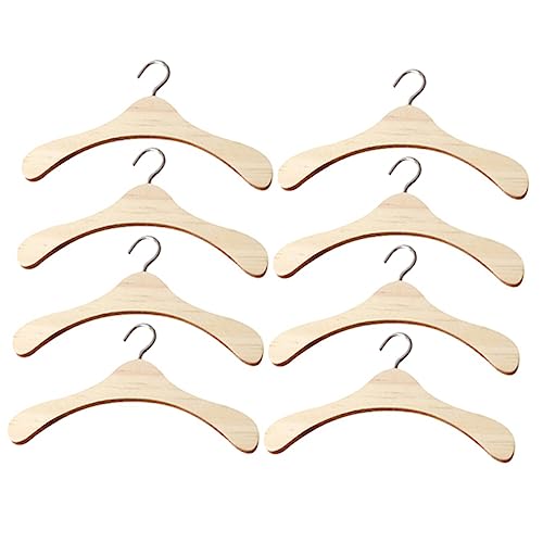 DIKACA 8 Stück Puppenhaustür Kleiderbügel Für Puppen -kleiderbügel Kleiderbügel Puppenspielzeug Miniatur Kleiderbügel Puppenstubenmöbel Und Zubehör Puppenmöbel Haustier Hölzern von DIKACA