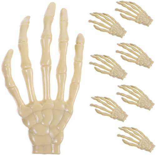 DIKACA 8 Stücke Halloween Skelett Hände Decor Realistische Hände Skelett Hand Requisiten von DIKACA