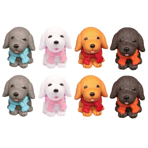 DIKACA 8 Stück Welpenmodell Ornamente Hund Klein Haustier Geburtstag -welpenfiguren Party Für Realistische Welpenfiguren Miniatur-welpenfiguren Welpen-dekore Hausbedarf Plastik von DIKACA