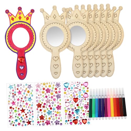 DIKACA 8 Teiliges Holzspielzeug Kit Mit Kronenspiegel 12 Wasserfarben Und 3 Strasssteinen Perfekt Für Bastelprojekte Im Klassenzimmer Kindergeburtstagsfeiern Und Als Mitgebsel DIKACA 8 Teiliges Holzspielzeug Kit Mit Kronenspiegel 12 Wasserfarben Und 3 Strasssteinen Perfekt Für Bastelprojekte Im Klassenzimmer Kindergeburtstagsfeiern Und Als Mitgebsel von DIKACA