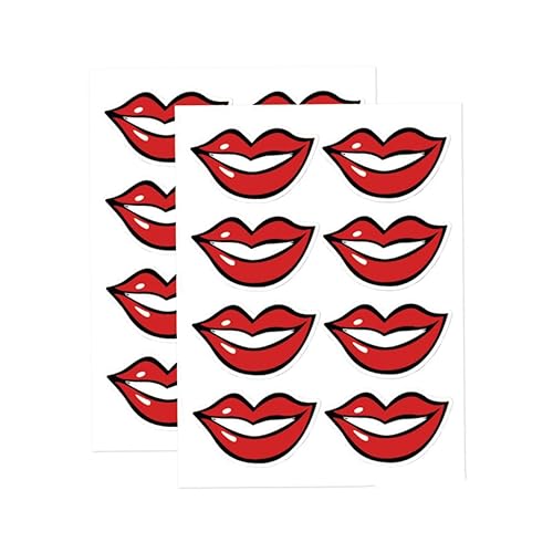 DIKACA 80Stücke Lächelnde Lippen Aufkleber Selbstklebende Gesichtsmasken Dekoration Für Dienstleistungsbranche Abnehmbare Smile Decals Für Maskenzubehör Stil A Für Kreative von DIKACA