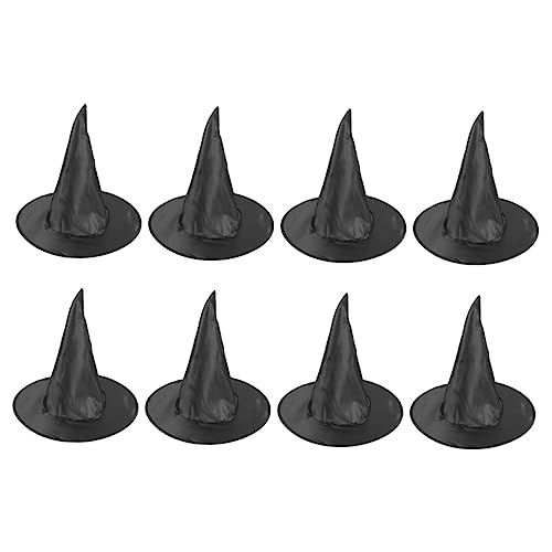DIKACA 8Stücke Halloween Hexenhüte Für Kostümpartys Bequeme Schwarze Hexenhüte Für Cosplay Und Festlichkeiten Für Erwachsene von DIKACA