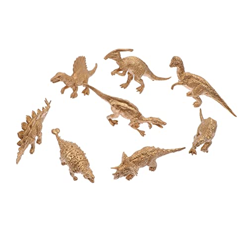 DIKACA 8St goldenes Dinosauriermodell bürodeko büro Dekoration Dinosaurierfiguren für Wissenschaftler Craft tortendeko Einschulung Haushalt Spielzeug Ornamente Statue schmücken Plastik von DIKACA