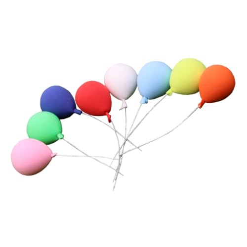 DIKACA 8st Mini-modellballon Modell Ballons Cupcake-Topper Puppenhaus Luftballons Mikro Ballonkuchen Picks Mini-Ballon Miniatur-landschaftsornamente Ballondekor Pappbecher Ton 3D Möbel von DIKACA
