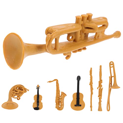 DIKACA 8st Musikinstrument-Set-Modell Horn-Trompeten-Statue Minimarken Weihnachtsschmuck Für Musikinstrumente Mini-Saxophon-Modell Welten Kleinste Winzig Weihnachten Replik Büro PVC von DIKACA