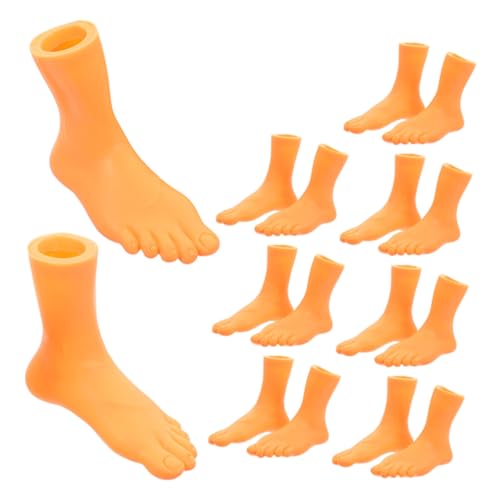 DIKACA 9 Paare Zehenfingerabdeckung Kreativ Fuß Für Finger Mini Klein Rechts Tipps Lustig Winzig Puppen Bausatz Kindergarten Links Falsche Füße Geschichte Marionetten Vinyl Beige von DIKACA