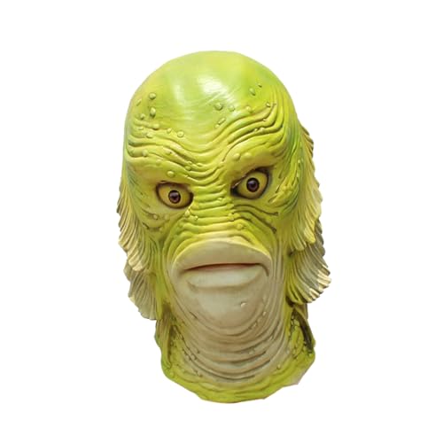 DIKACA Abschlussball Requisiten Fischkopf Halloween-maske Kopfbedeckung Cosplay-masken Beängstigender Kopf Halloween-fisch Monster Halloween-cosplay Tier Bilden Schmücken von DIKACA