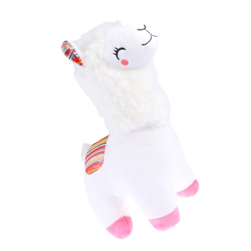DIKACA Alpaka- dartscheibe mitgebsel neujahrsgeschenk Christmas Birthday Present Plush Toy Plüschtier Alpaka-Schmuck gefüllte Alpaka-Puppe Baumwolle Weiß von DIKACA