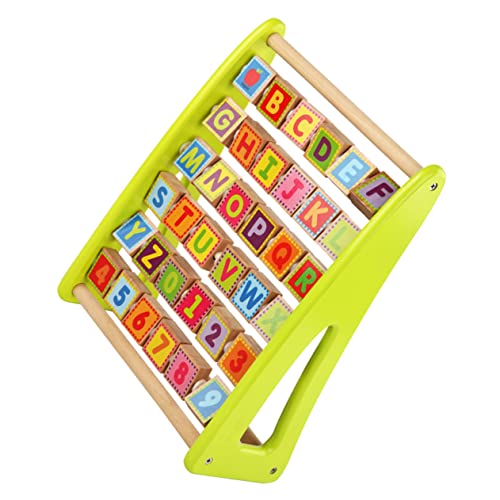 DIKACA Alphanumerisches Gestell Tischspielzeug Für Bildungsspielzeug Tischbriefbrett Nummernlerntafel Pädagogisches Alphabetspielzeug Buchstabenspielzeug Aus Holz Green Hölzern von DIKACA