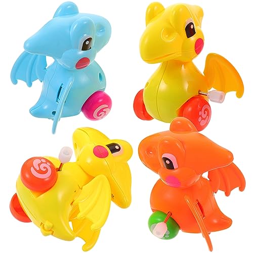 DIKACA Pädagogisches Dinosaurier-fahrzeugspielzeug 4er-Pack Aufziehauto Für Jungen Und Mädchen von DIKACA
