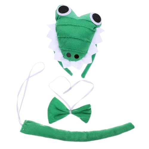 DIKACA Cosplay Set Krokodil Stirnband Fliege aus Weichem Stoff Leicht und für Halloween Tierkostüm Party Zubehör für Erwachsene DIKACA Cosplay Set Krokodil Stirnband Fliege aus Weichem Stoff Leicht und für Halloween Tierkostüm Party Zubehör für Erwachsene von DIKACA