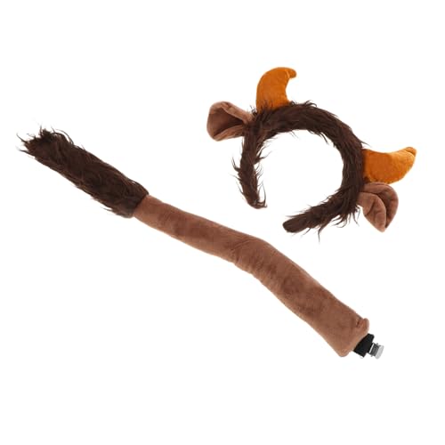 DIKACA Cow Headband und Tail Set Bull Ear Cosplay Tierkostüm Zubehör für Erwachsene Bequemes Realistisches Hörner Stirnband für Themenpartys Halloween Weihnachtsfeiern DIKACA Cow Headband und Tail Set Bull Ear Cosplay Tierkostüm Zubehör für Erwachsene Bequemes Realistisches Hörner Stirnband für Themenpartys Halloween Weihnachtsfeiern von DIKACA