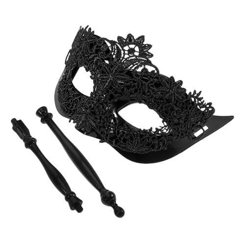 DIKACA Damen Spitze Masquerade Maske mit Handstab Atmungsaktive Spitzenmaske für Maskenball Karneval Halloween Barparty und Kostüm Leicht zu Tragen und Privatsphäre Schützend von DIKACA
