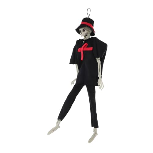 DIKACA -Dekoration Gothic Kostüm für Erwachsene Netz Halloween- Horror bürodekoration deko für Wohnzimmer kleine deko Halloween Party Skelett Halloween- Stoff Black von DIKACA