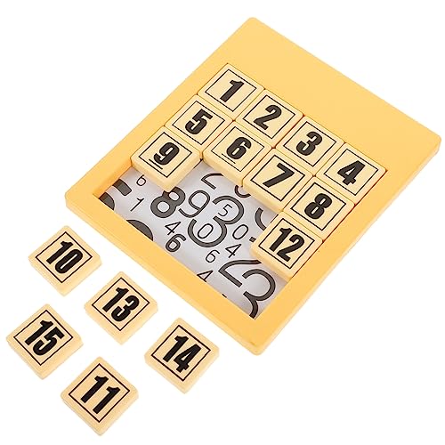 DIKACA Digitale Huarong-straße Puzzle Mathe-rätsel Für Kleinkinder Gleitzahlenrätsel Pädagogischer Stamm Pädagogisches Lernwerkzeug Zahl Lehrtafel Frühes Lernen Yellow Plastik von DIKACA