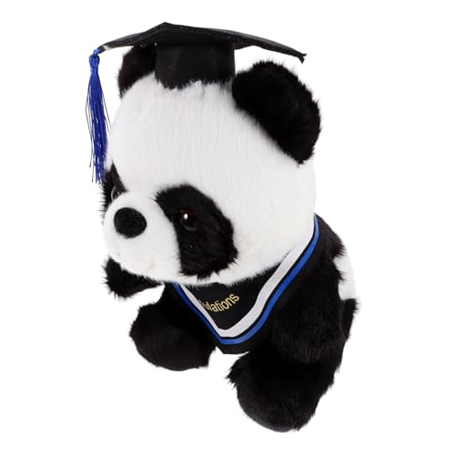 DIKACA Doktor Panda Puppe Plüsch Panda Abschluss Kuscheltiere Panda Abschluss Plüsch Gefüllter Panda Plüschtier Plüsch Abschluss Panda Abschluss Bär Puppe Baumwolle Blau von DIKACA