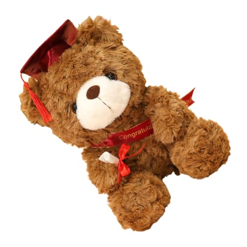DIKACA Dr. Bärenpuppe Doktortitel Bestandene Prüfung Abschlussbär Süß Zum Bachelor Abschluss Kuscheltiere Diplom-bär Grad Bär Brown Plüsch von DIKACA
