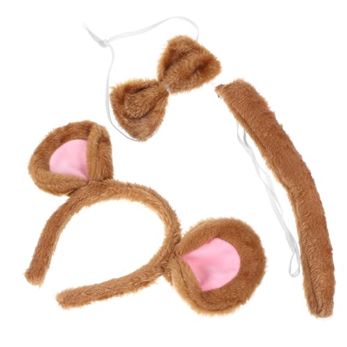 DIKACA Dreiteiliges Mäuse Kostümset mit Flauschigem Ohr Stirnband und Hautfreundlich für Tier Cosplay und Halloween Partyaccessoires DIKACA Dreiteiliges Mäuse Kostümset mit Flauschigem Ohr Stirnband und Hautfreundlich für Tier Cosplay und Halloween Partyaccessoires von DIKACA