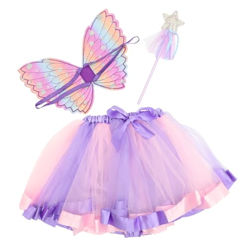 DIKACA Engelsflügel Feenkostüm für Mädchen mit Flügeln Tüllrock und Zauberstab Leichtes Angel Dress Up für Fasching Halloween und Karneval DIKACA Engelsflügel Feenkostüm für Mädchen mit Flügeln Tüllrock und Zauberstab Leichtes Angel Dress Up für Fasching Halloween und Karneval von DIKACA