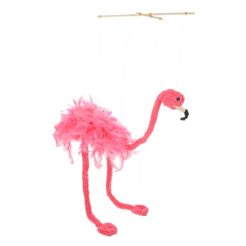 DIKACA Flamingo Puppe Aus Plüsch Mit Schnur Panda Tiermarionette Marionettenpuppen Straußenpuppen Für Erwachsene Flamingo Flamingo Plüsch Marionettenspielzeug Jumbo Tiere von DIKACA