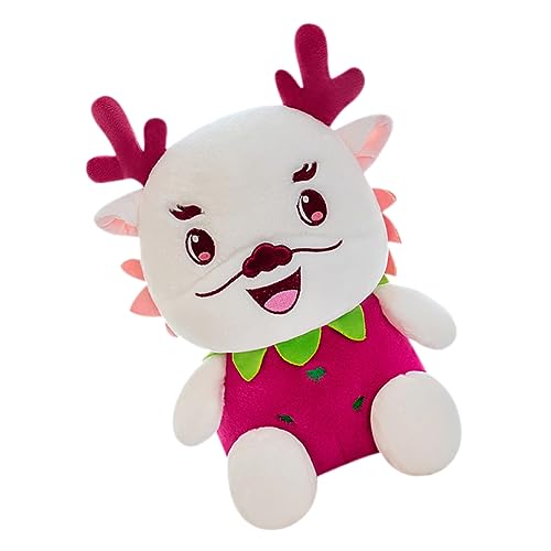 DIKACA Fruchtdrachenpuppe Drache Plüschtiere Plüsch Chinesischer Drache Plüschdrache Kleine Drachenpuppe Drache Stoffpuppe Maskottchen Drachenpuppe Sofa Drachenspielzeug Desktop von DIKACA