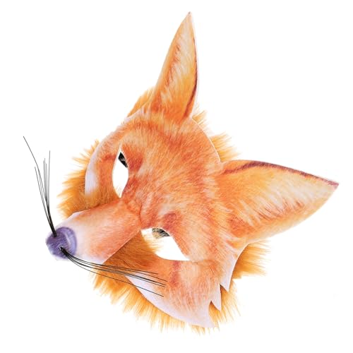 DIKACA Fuchs Halbmaske Halloween Cosplay Mask Für Frauen Leichtes PVC Material Realistische Tierform Masquerade Party Kostüm Zubehör von DIKACA