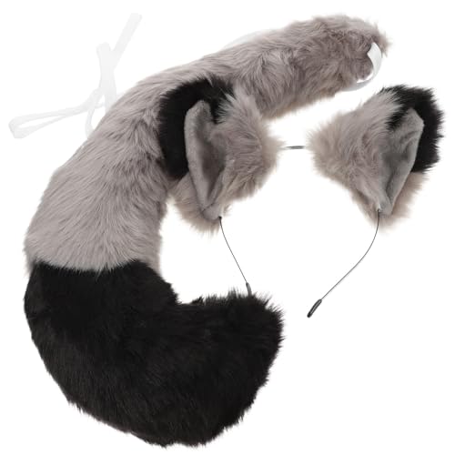 DIKACA Fuchsohren Stirnband und Flauschiger Tierkostüm Accessoires für Verstellbares Cosplay Headband und für Faschingskostüm Halloween und Kostümparty von DIKACA
