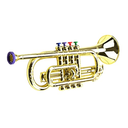 DIKACA Kinder Instrumente Musikinstrument Kinder Goldene Trompete Für Lustiges Blasinstrument Aus Musikspielzeug Für Kreative Kleinkinder Ideales Für Kleine Musiker 4 Töne Trompete DIKACA Kinder Instrumente Musikinstrument Kinder Goldene Trompete Für Lustiges Blasinstrument Aus Musikspielzeug Für Kreative Kleinkinder Ideales Für Kleine Musiker 4 Töne Trompete von DIKACA