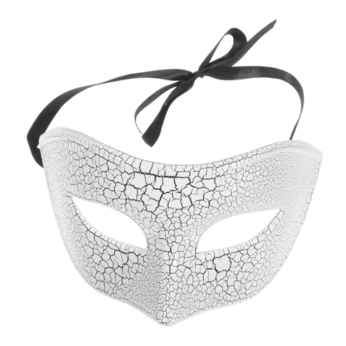 DIKACA Halbgesichtsmaske Halloween Halbmaske mit Riss-design aus Kunststoff für Erwachsene Gruselige Masquerade Gesichtsabdeckung für Karneval Cosplay Festliche Kostümpartys von DIKACA