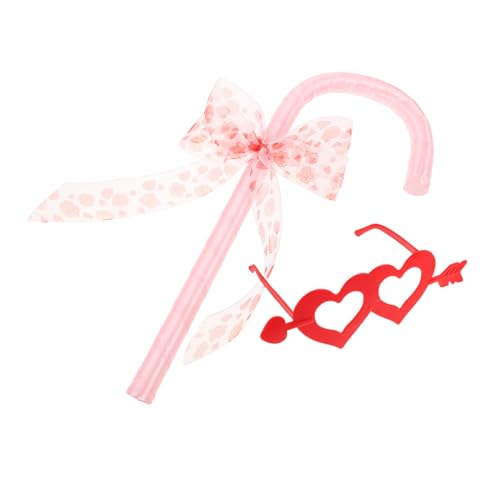 DIKACA Halloween Bowknot Cane Prop mit Herzpfeil und Rosa Rosenstiel Kostümzubehör für Tanzparty Valentinstag Cosplay und Rollenspiel Einheitsgröße DIKACA Halloween Bowknot Cane Prop mit Herzpfeil und Rosa Rosenstiel Kostümzubehör für Tanzparty Valentinstag Cosplay und Rollenspiel Einheitsgröße von DIKACA