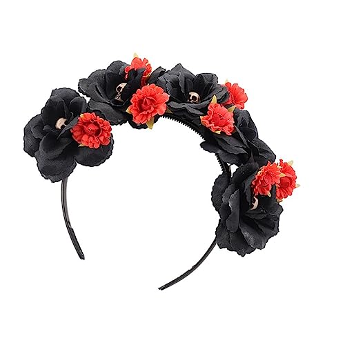 DIKACA Halloween Damen Blumen Schädel Haarreif mit Rosen Floraler Kopfschmuck für Kostümparty Cosplay und Maskerade Einzigartiges Design Festlicher Haarschmuck für Halloween und Karneval DIKACA Halloween Damen Blumen Schädel Haarreif mit Rosen Floraler Kopfschmuck für Kostümparty Cosplay und Maskerade Einzigartiges Design Festlicher Haarschmuck für Halloween und Karneval von DIKACA
