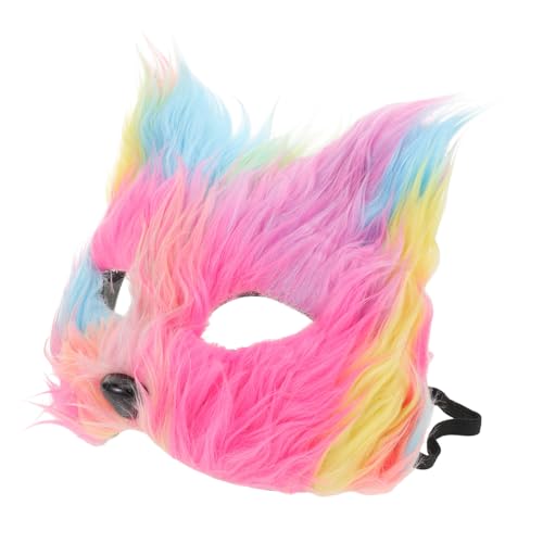 DIKACA Halloween Fuchsgesichtsmaske Halbgesicht Cosplay Tiermaske Realistische Katze Kostüm Accessoire für Frauen Maskenball Karneval Party von DIKACA