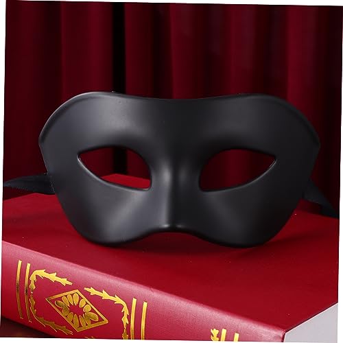 DIKACA Halloween Maske Schwarz Halbgesichts Karneval Masquerade Party Accessoire mit Verstellbarem Elastikband für Cosplay und Maskenball von DIKACA
