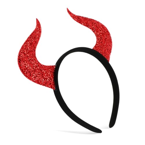 DIKACA Halloween Stirnband mit Großen Bunten Hörnern Leichtes Bequemes Cosplay Kopfstück aus Weichem Langlebigem Stoff Wiederverwendbar für Erwachsene Vielseitig Einsetzbar bei Kostüm und von DIKACA