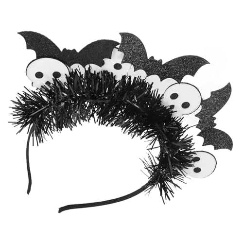 DIKACA Halloween Stirnband mit Weißem Fledermaus Totenkopfdesign Leichtes Robustes Party haarreif für Erwachsene Einzigartiges Cosplay accessoire für Ausgefallene Kostümpartys von DIKACA