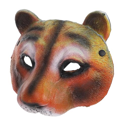 DIKACA Halloween Tier Halbmaske PU Material Komfortabel für Kostümpartys Cosplay Realistische mit Elastischem Kopfband für Angenehmes von DIKACA